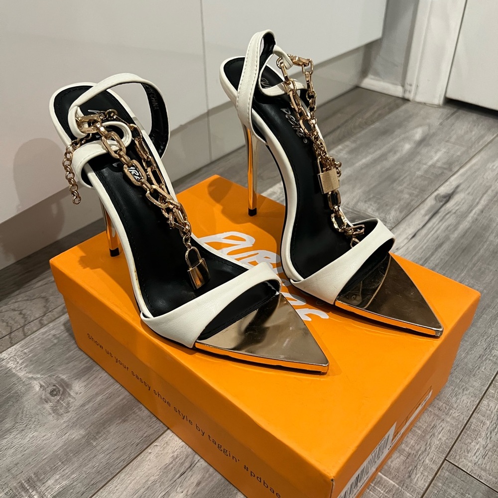 Public Desire Triumph PU Lock Heels